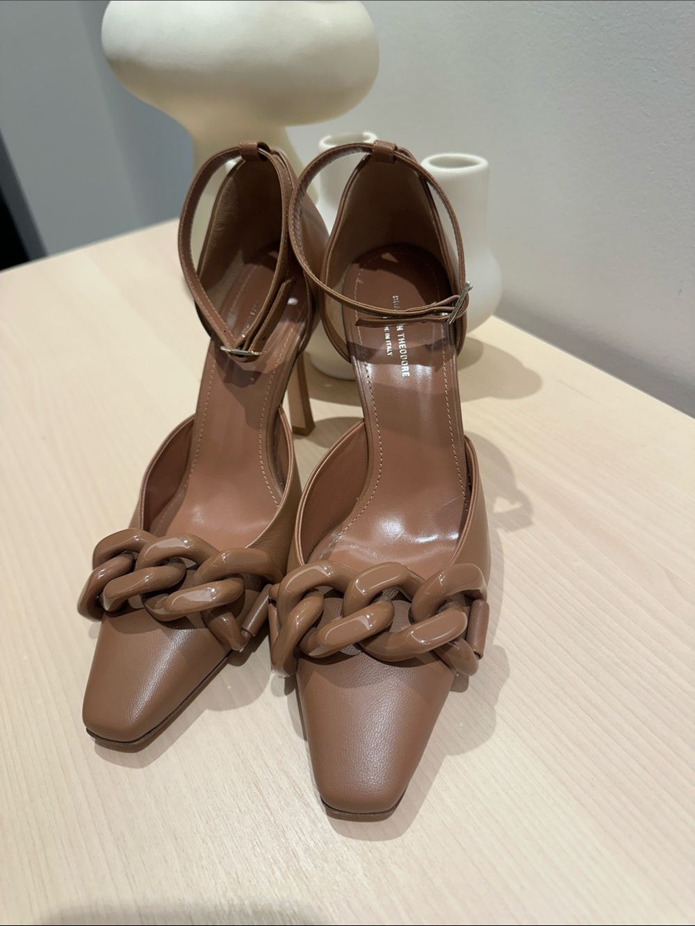 Scanlan Theodore Brown Chain-Detail Ankle-Strap Pumps